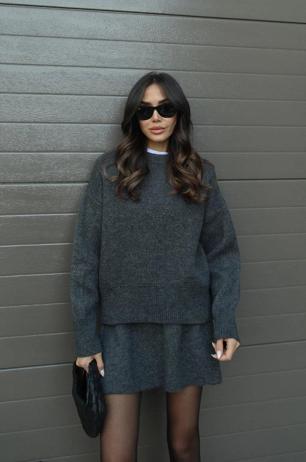 Hanna Conjunto de Punto para Dama | Suéter Suave y Falda para Otoño e Invierno