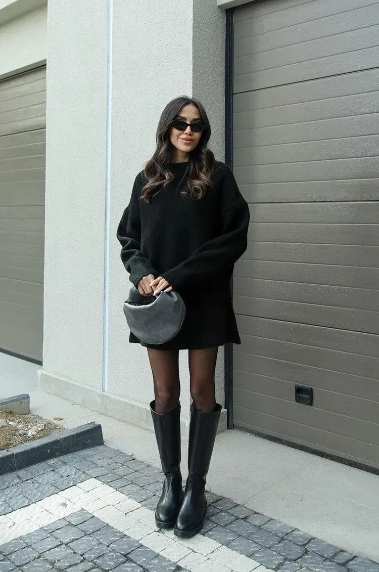 Hanna Conjunto de Punto para Dama | Suéter Suave y Falda para Otoño e Invierno