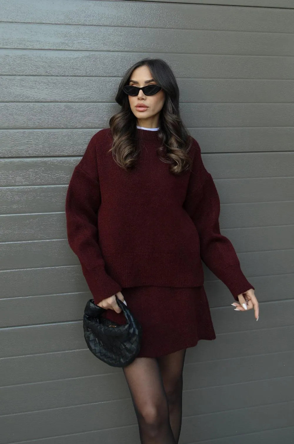 Hanna Conjunto de Punto para Dama | Suéter Suave y Falda para Otoño e Invierno