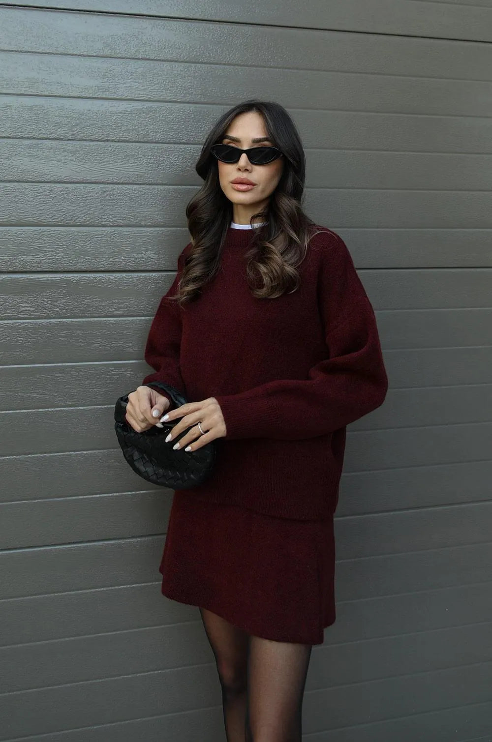 Hanna Conjunto de Punto para Dama | Suéter Suave y Falda para Otoño e Invierno