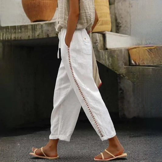 Eline – Pantalon en lin avec taille élastique pour femmes