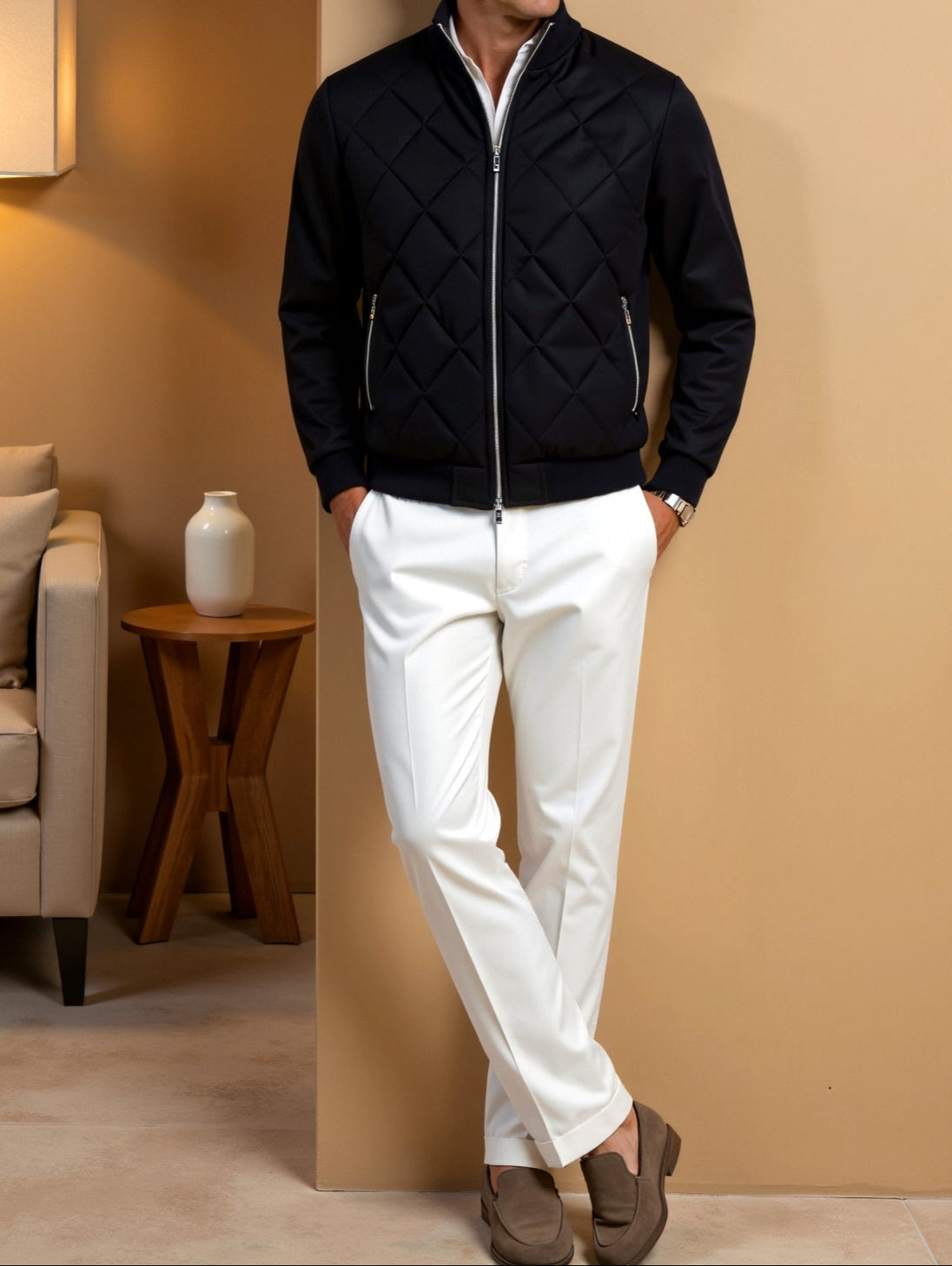 Jasper chaqueta de invierno acolchada para hombre | negro atemporal, protección cálida