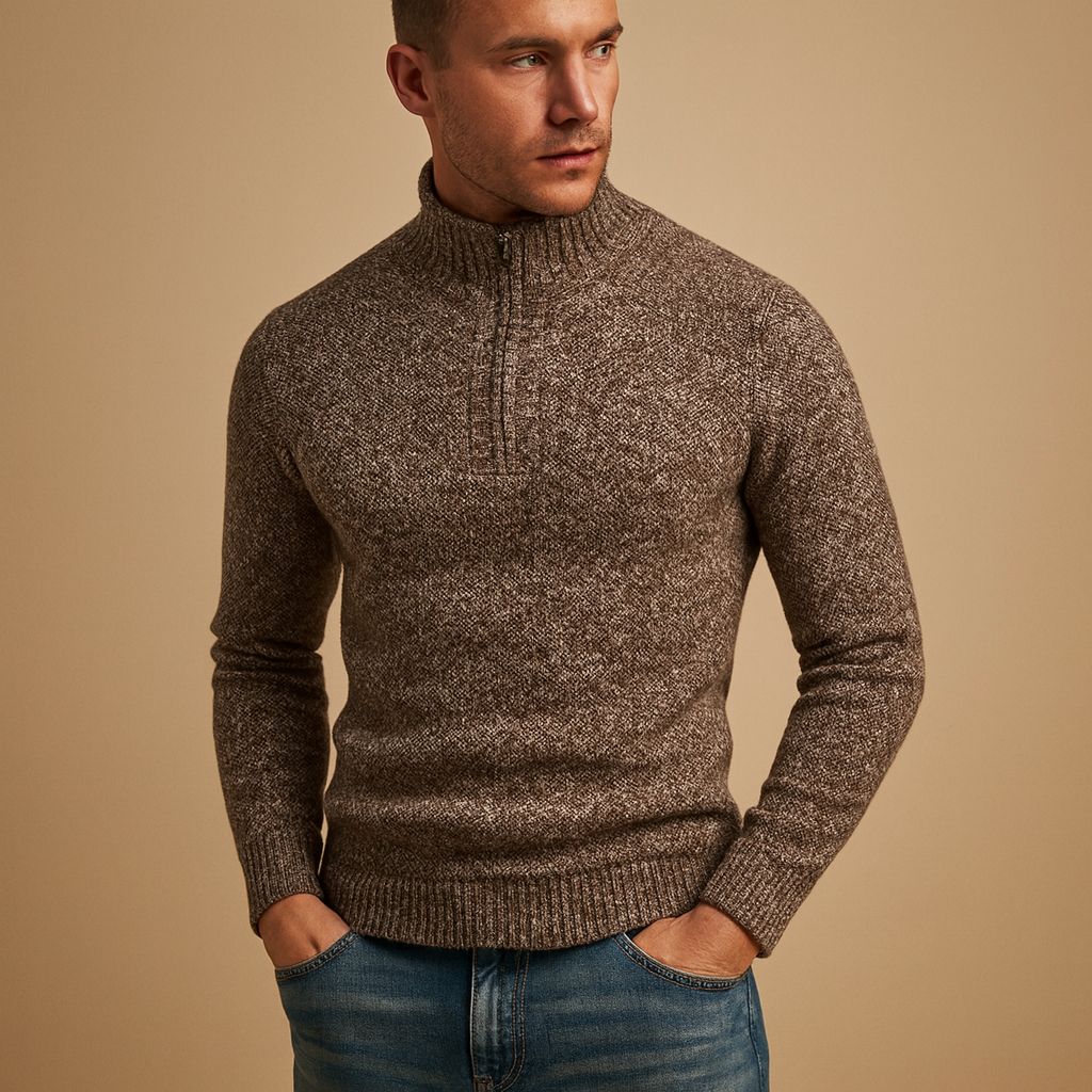 Maverick Milan Sweater voor Heren | Ribkatoen Opstaande Kraag