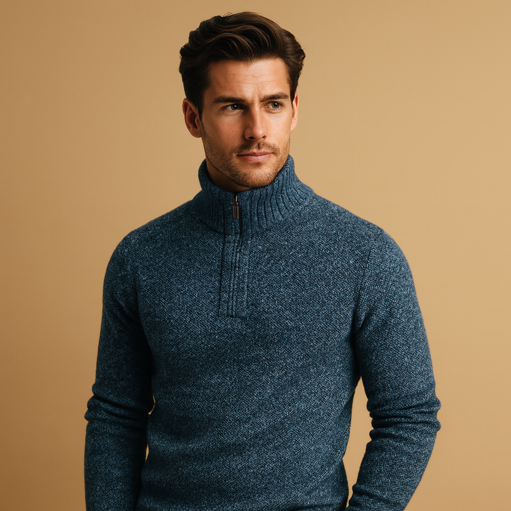 Maverick Milan Sweater voor Heren | Ribkatoen Opstaande Kraag