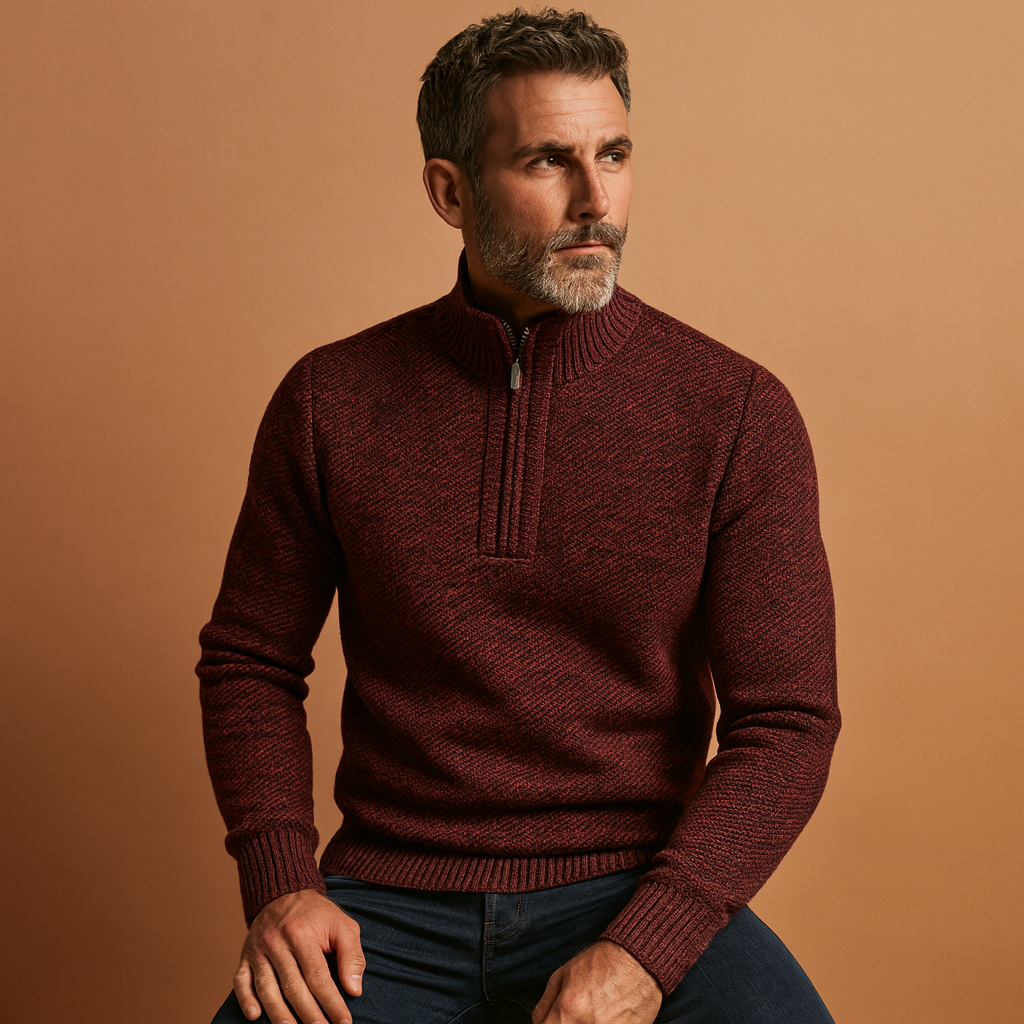 Maverick Milan Sweater voor Heren | Ribkatoen Opstaande Kraag