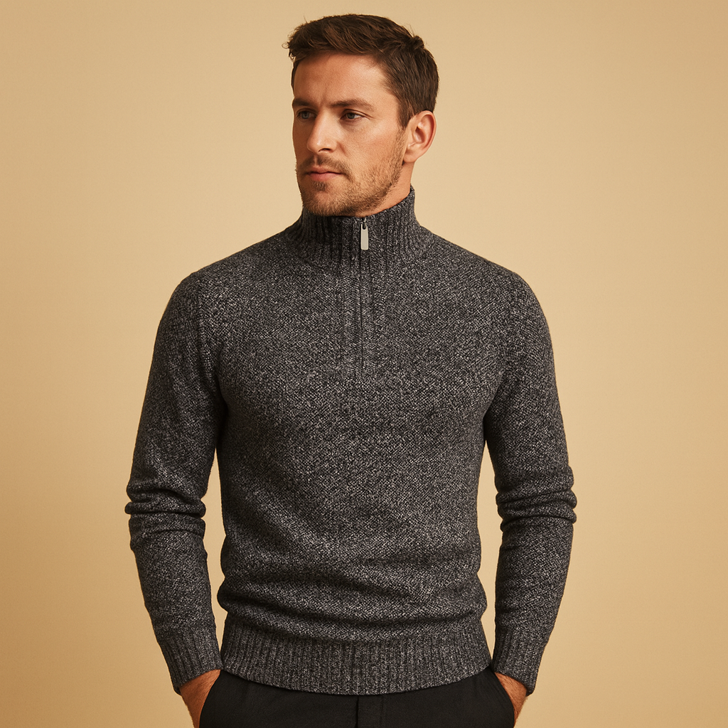 Maverick Milan Sweater voor Heren | Ribkatoen Opstaande Kraag