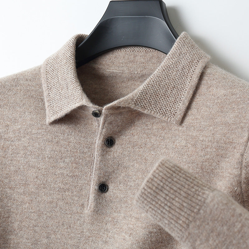 Janko | Kasjmier polosweater voor heren