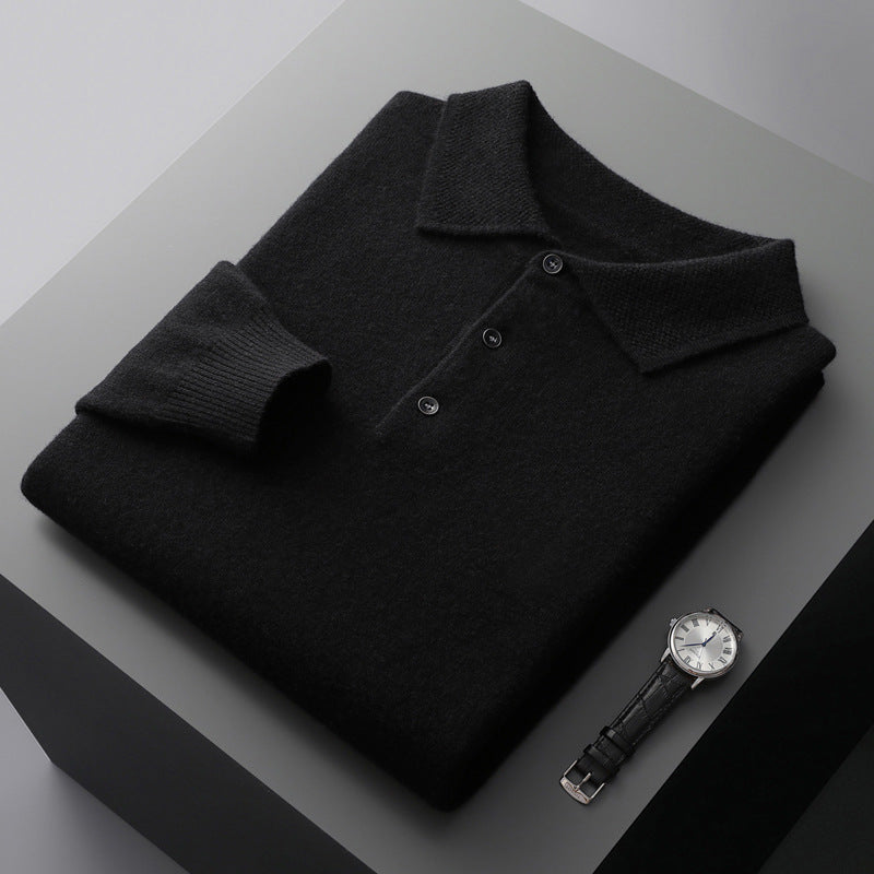 Janko | Kasjmier polosweater voor heren