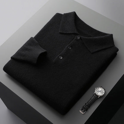 Janko | Kasjmier polosweater voor heren