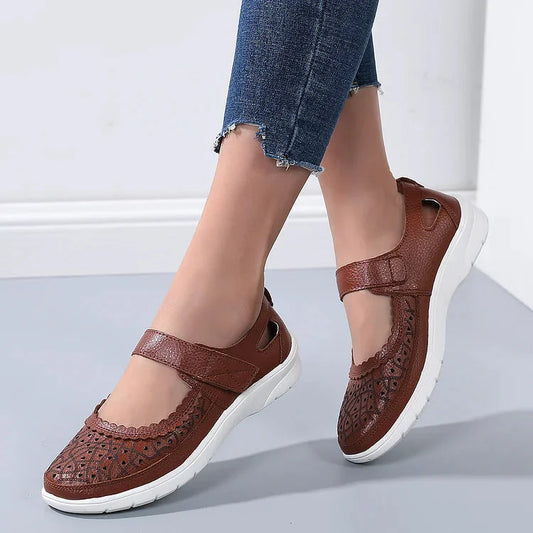 Simona – Witte Leren Loafers Met Comfortvoetbed Voor Dames