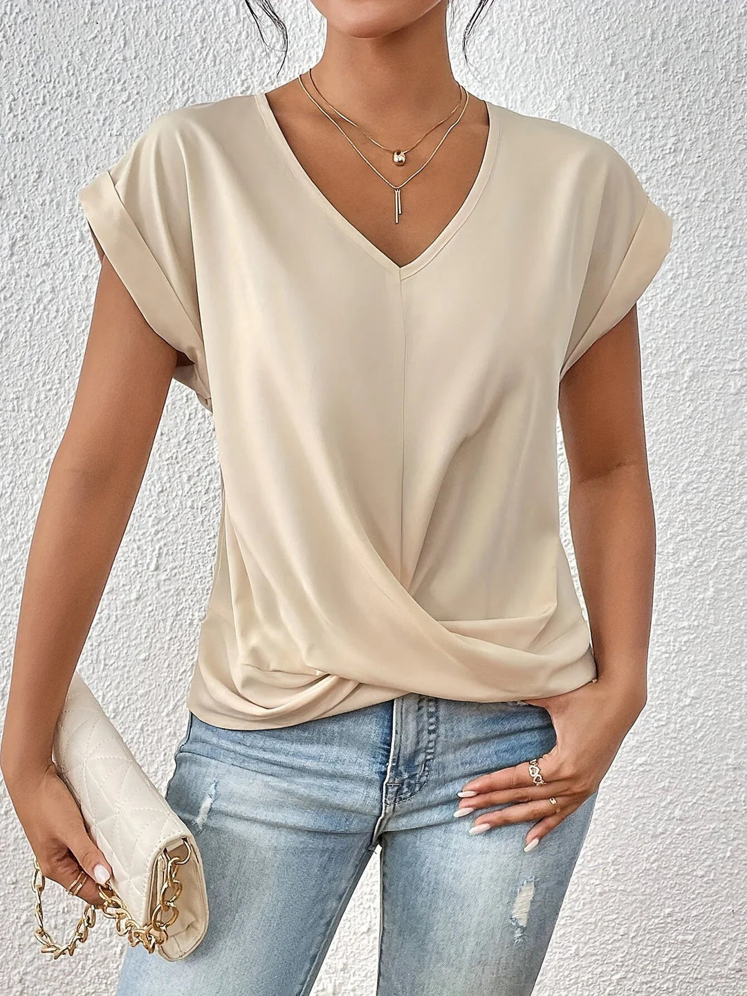 Bo – Camiseta casual de cuello en V para mujer