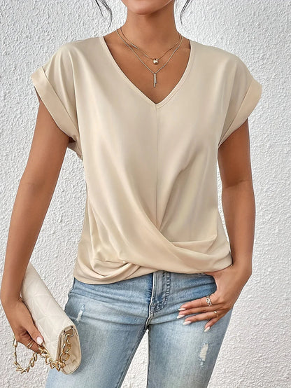 Bo – Camiseta casual de cuello en V para mujer