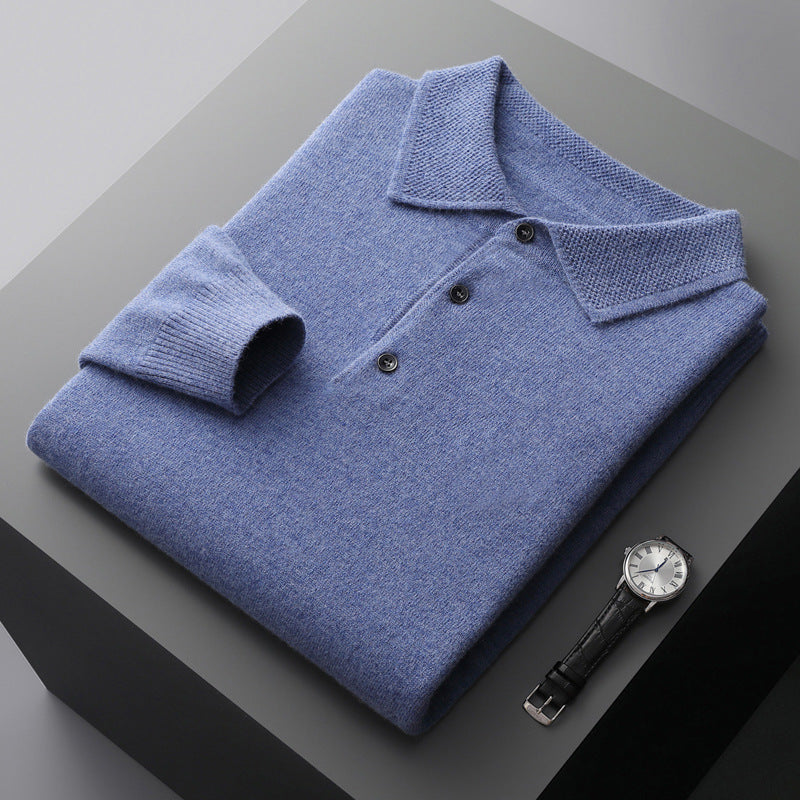 Janko | Kasjmier polosweater voor heren