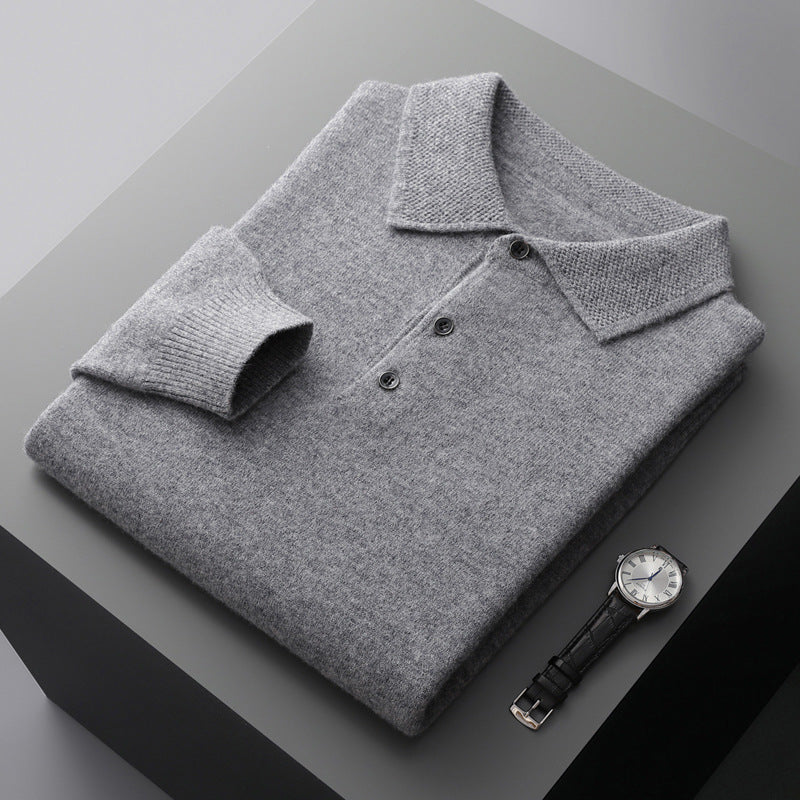 Janko | Kasjmier polosweater voor heren