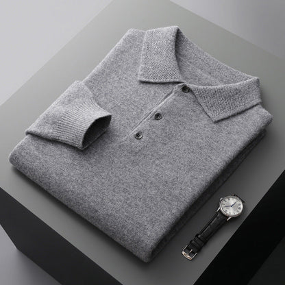 Janko | Kasjmier polosweater voor heren