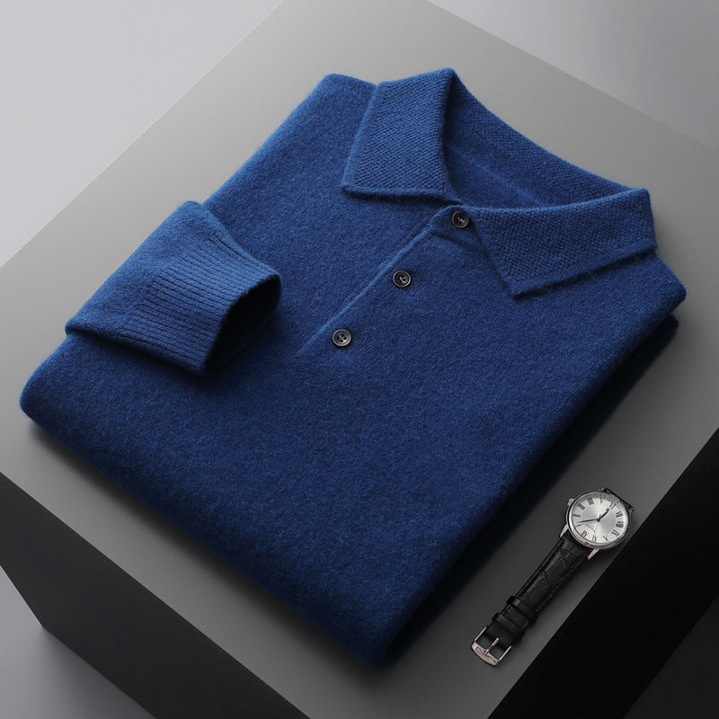 Janko | Kasjmier polosweater voor heren