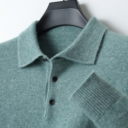 Janko | Kasjmier polosweater voor heren