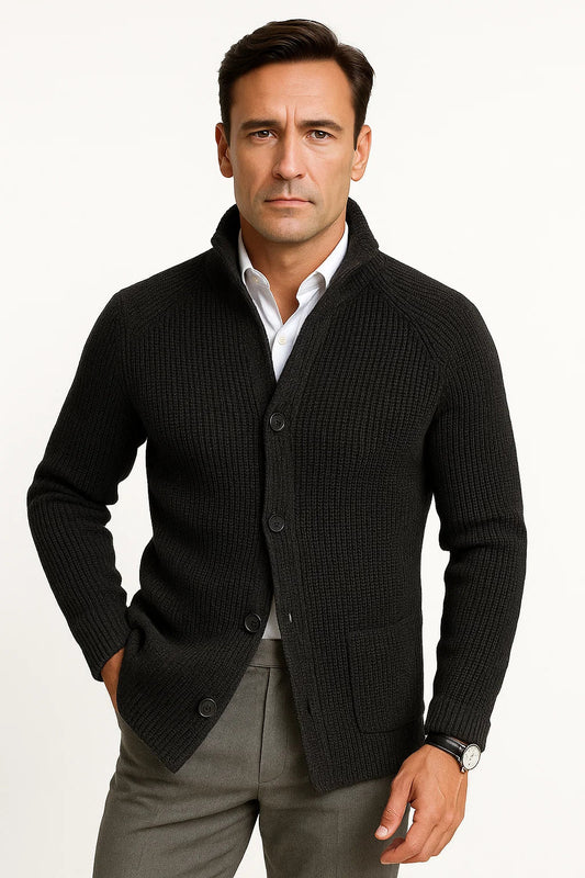 Alexander | Gebreid wollen vest met knopen 0