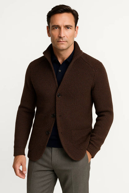 Alexander | Gebreid wollen vest met knopen 2