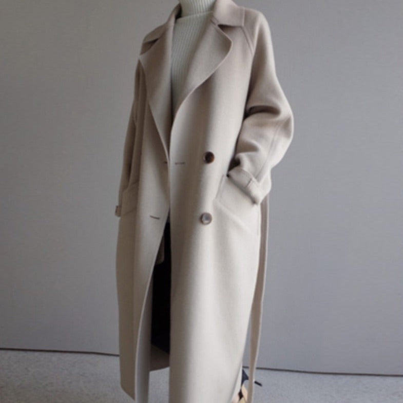 Aline Dames Mantel Jas | Lange Trench, Winter Elegant