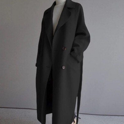 Aline Dames Mantel Jas | Lange Trench, Winter Elegant
