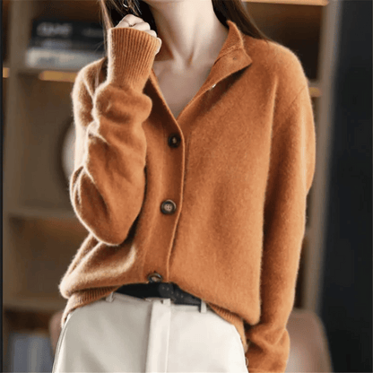 Adoréa | Cárdigan para mujer con botones llamativos y cuello medio alto