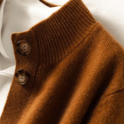 Adoréa | Cárdigan para mujer con botones llamativos y cuello medio alto