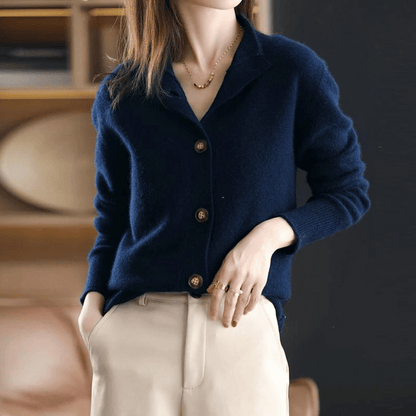 Adoréa | Cárdigan para mujer con botones llamativos y cuello medio alto