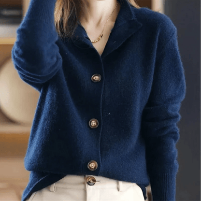 Adoréa | Cárdigan para mujer con botones llamativos y cuello medio alto