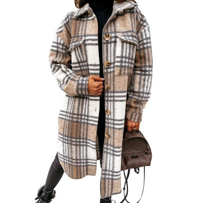 Andrea | Elegante geruite winterjas