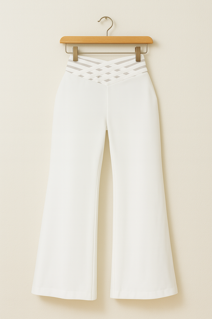 Lunara Edge | Pantalones acampanados para mujer con cintura alta y recortes