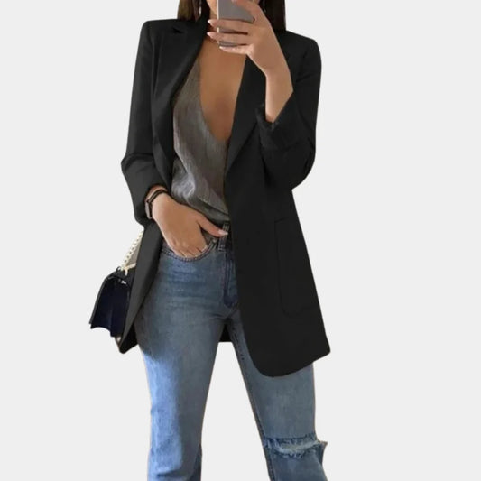 Bella Damas Blazer – Elegante Blazer Entallado con Stretch y Solapa