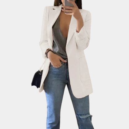 Bella Damas Blazer – Elegante Blazer Entallado con Stretch y Solapa