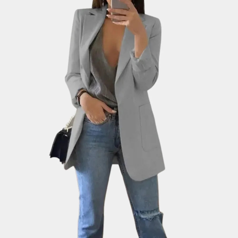 Bella Damas Blazer – Elegante Blazer Entallado con Stretch y Solapa