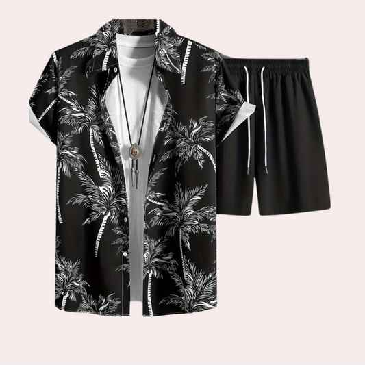 Zonvibe Conjunto de Verano para Hombre – Conjunto de Salón de Algodón en Color Arena