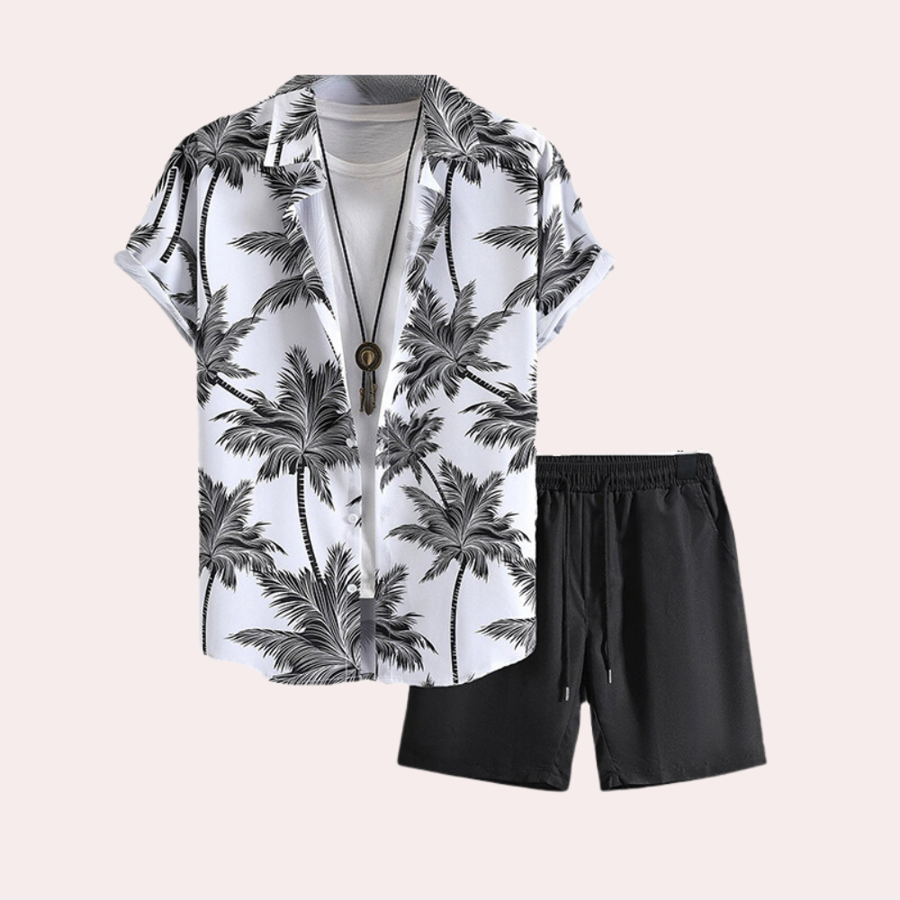 Zonvibe Conjunto de Verano para Hombre – Conjunto de Salón de Algodón en Color Arena