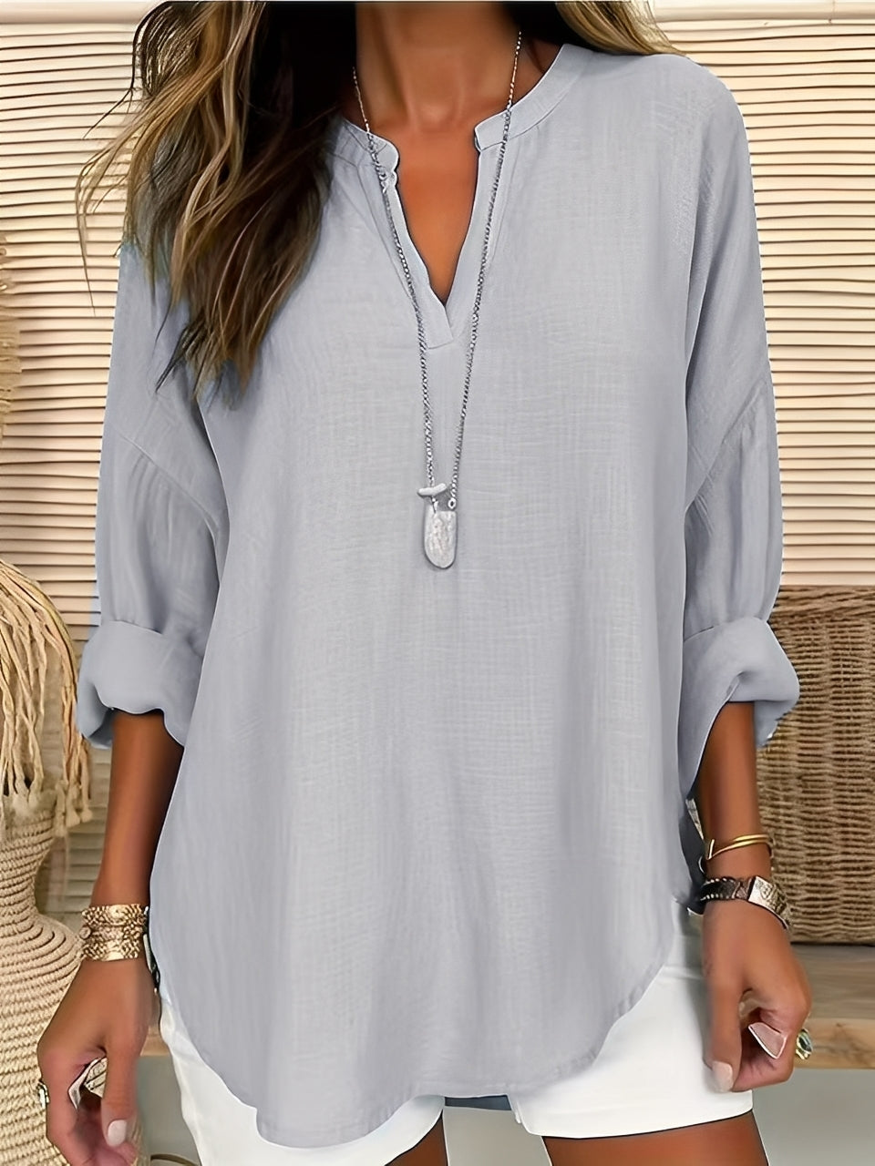 Blusa para Dama Carmen | Lino Ligero, Uso Casual