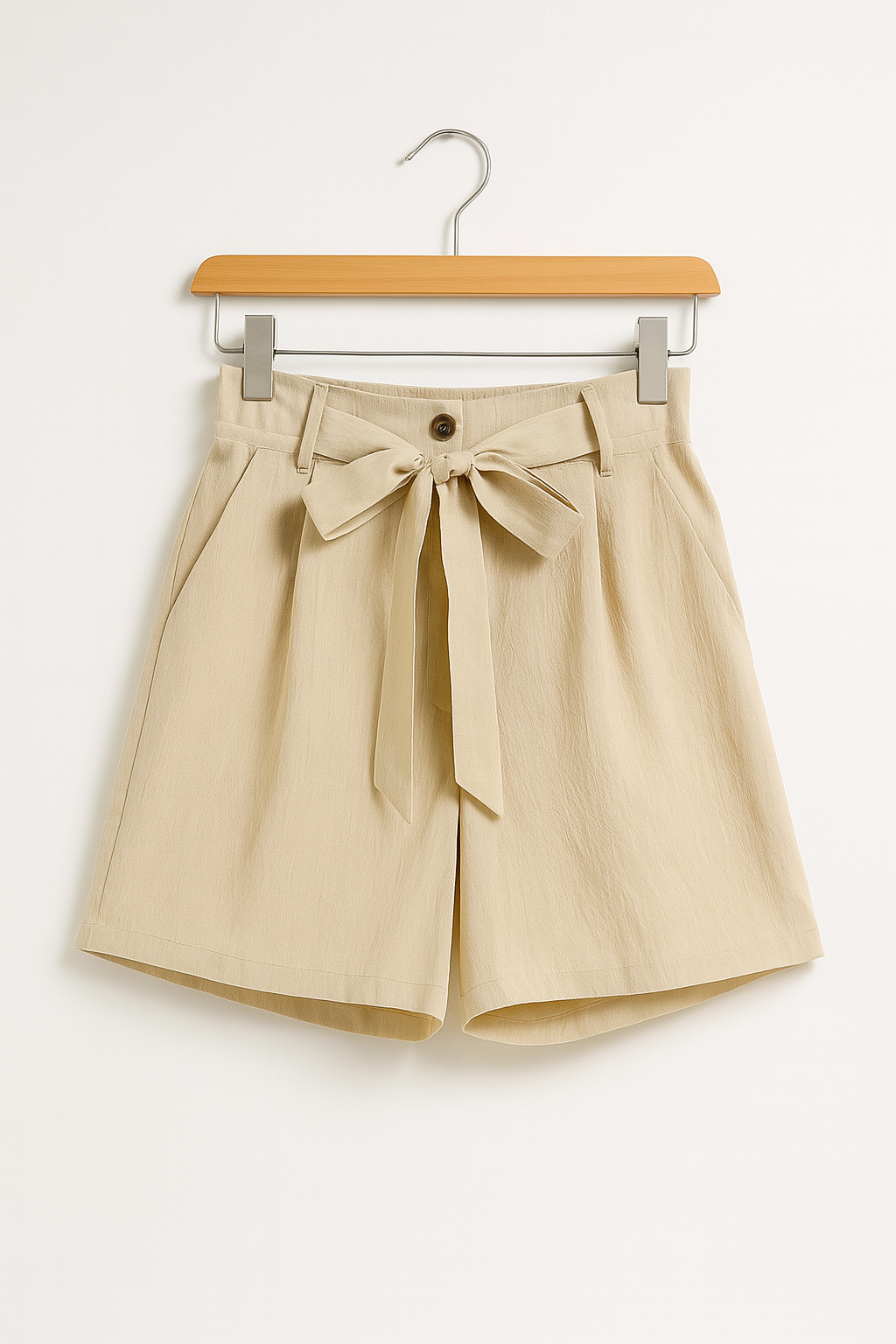 Tieva | Korte Broek Dames met Bindegürtel en Hoge Taille