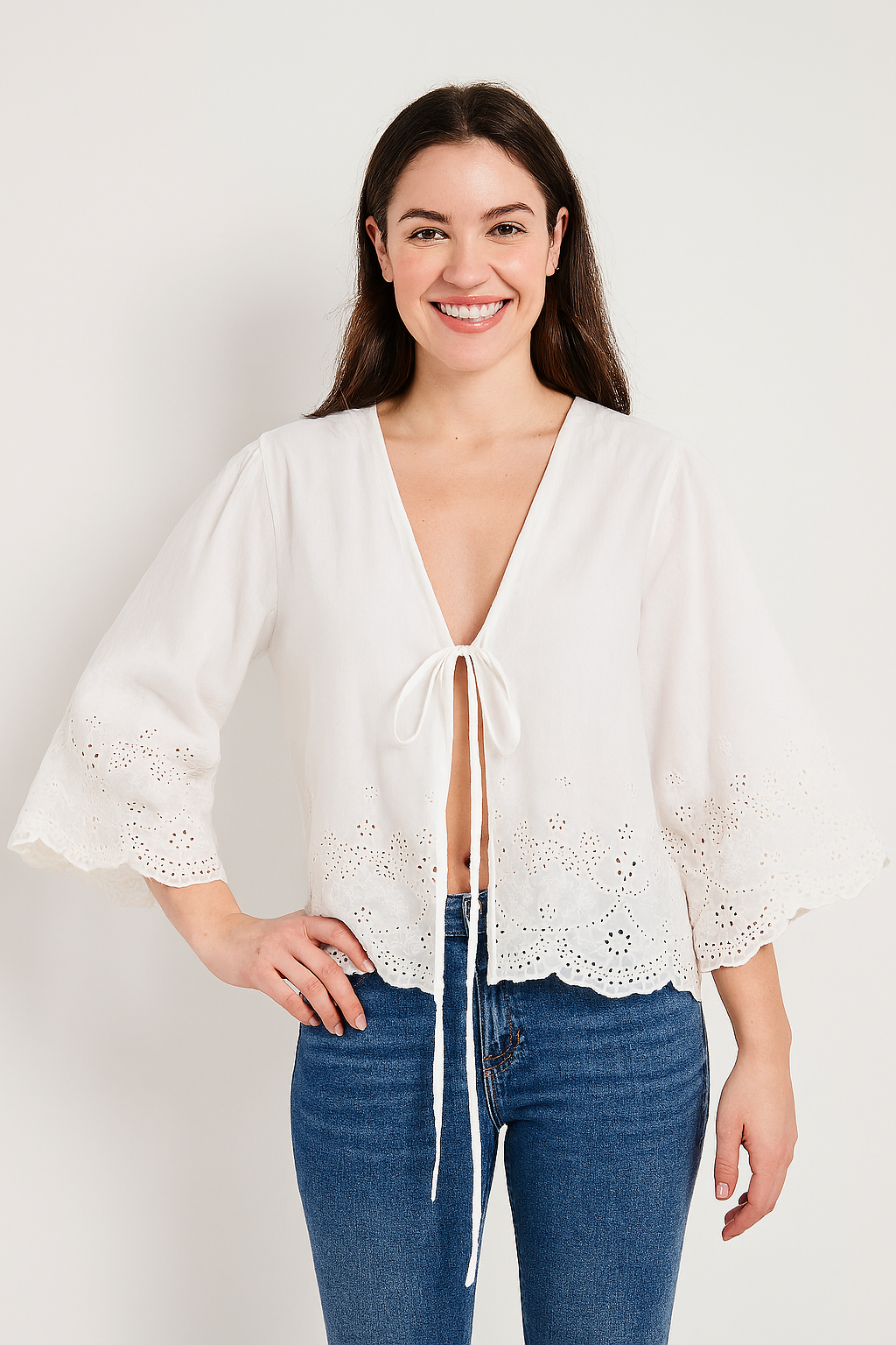 Blusa Cleo para Dama | Blusa Blanca con Bordados, Casual Elegante