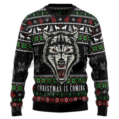 Dennis | Moderne kersttrui met wolvenmotief