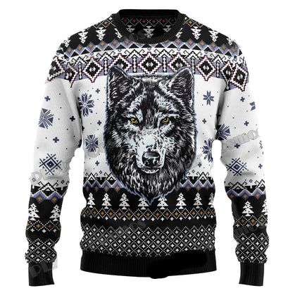 Dennis | Moderne kersttrui met wolvenmotief