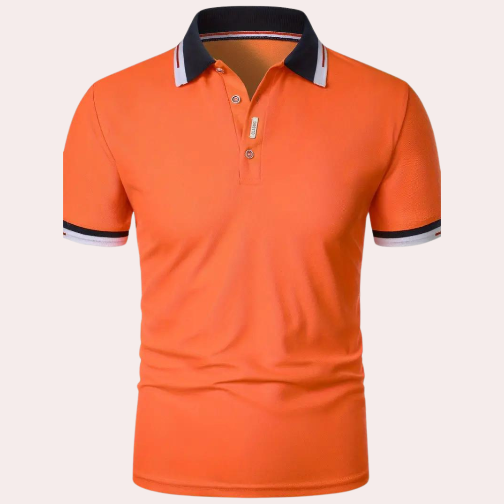 Camiseta polo Rory Heren – Camiseta de verano naranja ligera y transpirable