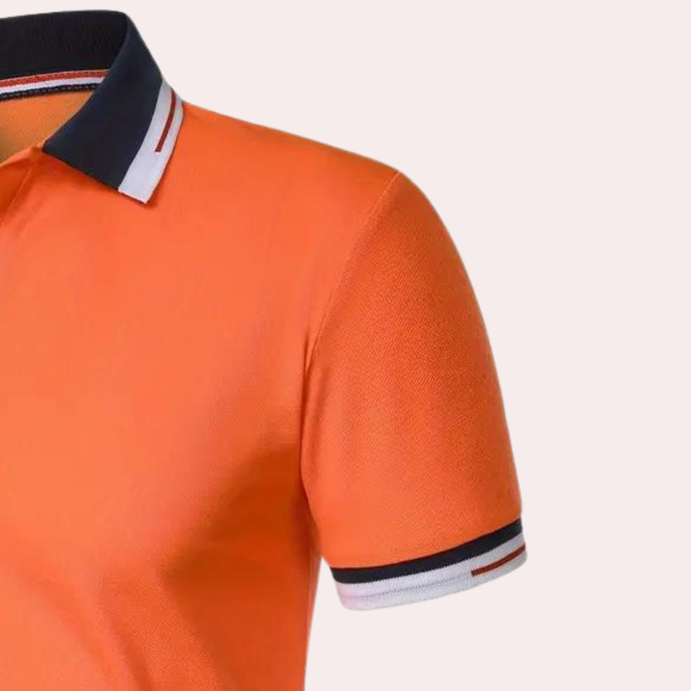 Camiseta polo Rory Heren – Camiseta de verano naranja ligera y transpirable