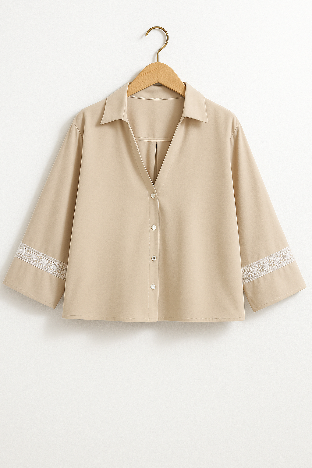 Blusa Elara para Dama | Detalles de Encaje Blanco, Casual Chic