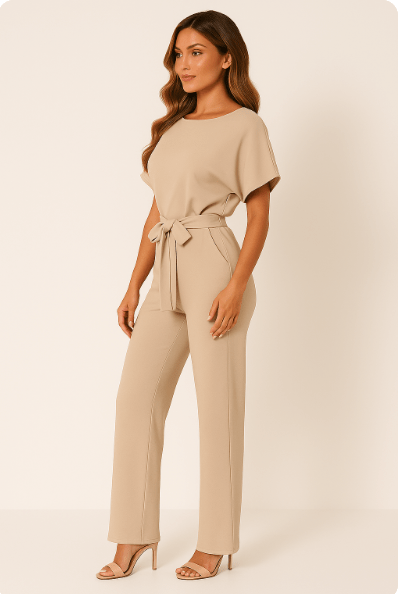 Elva | Mono negro con cinturilla ajustable