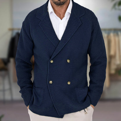 Elysian Cardigan para Hombre | Textura Tejida, Casual para Otoño/Invierno