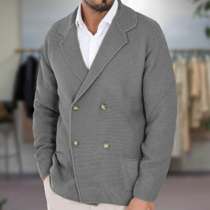 Elysian Cardigan para Hombre | Textura Tejida, Casual para Otoño/Invierno