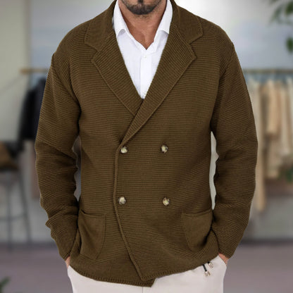 Elysian Cardigan para Hombre | Textura Tejida, Casual para Otoño/Invierno