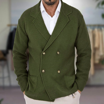 Elysian Cardigan para Hombre | Textura Tejida, Casual para Otoño/Invierno