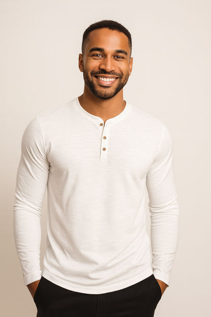 Camisa Henley para Hombre Elysium | Mangas Largas, Suave y Transpirable